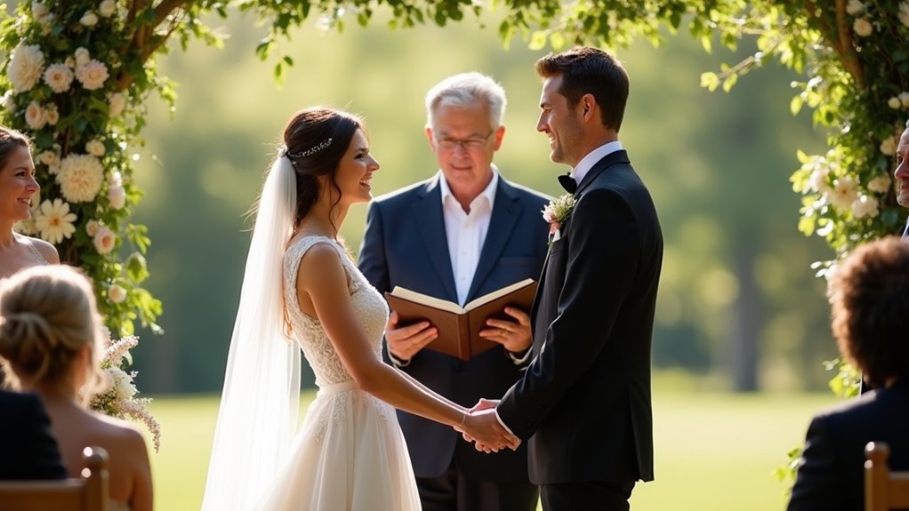 conducting a wedding ceremony
